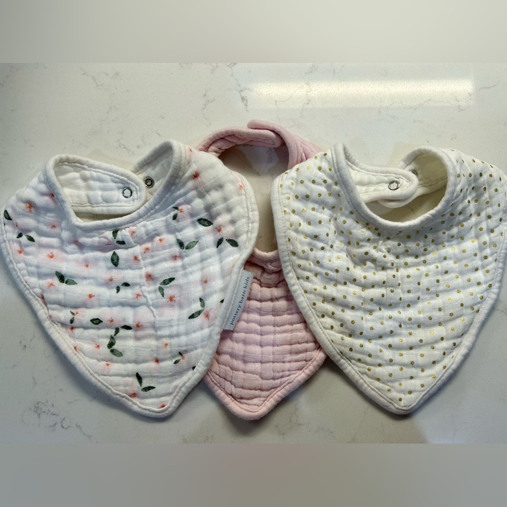 Pottery Barn Kids Meredith Muslin Bib set